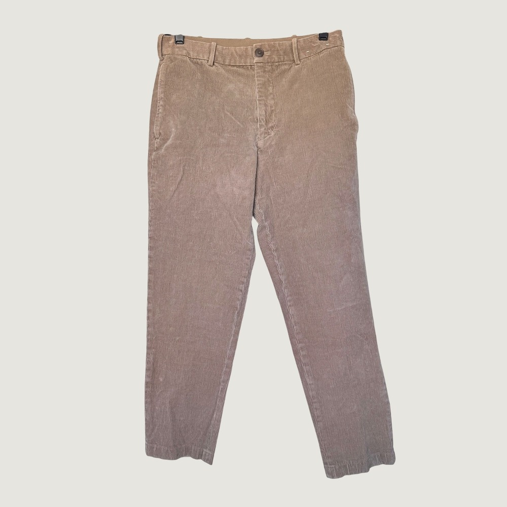 Uniqlo Mens Corduroy Relaxed Ankle Pants Tan Brown Casual Office y2k S 27-30in